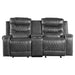 Putnam Double Glider Reclining Loveseat in Gray 9405GY-2 - U&U Home Budget Furniture (Carteret, NJ)
