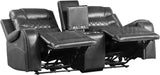 Putnam Double Glider Reclining Loveseat in Gray 9405GY-2 - U&U Home Budget Furniture (Carteret, NJ)
