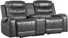 Putnam Power Double Reclining Loveseat in Gray 9405GY-2PW - U&U Home Budget Furniture (Carteret, NJ)