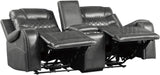 Putnam Power Double Reclining Loveseat in Gray 9405GY-2PW - U&U Home Budget Furniture (Carteret, NJ)
