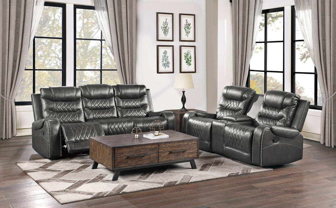 Putnam Power Double Reclining Loveseat in Gray 9405GY-2PW - U&U Home Budget Furniture (Carteret, NJ)