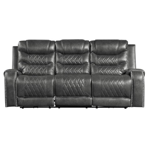 Putnam Double Reclining Sofa with Drop-Down in Gray 9405GY-3 - U&U Home Budget Furniture (Carteret, NJ)