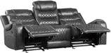 Putnam Double Reclining Sofa with Drop-Down in Gray 9405GY-3 - U&U Home Budget Furniture (Carteret, NJ)