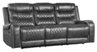 Putnam Power Double Reclining Sofa with Drop-Down in Gray 9405GY-3PW - U&U Home Budget Furniture (Carteret, NJ)