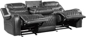Putnam Power Double Reclining Sofa with Drop-Down in Gray 9405GY-3PW - U&U Home Budget Furniture (Carteret, NJ)
