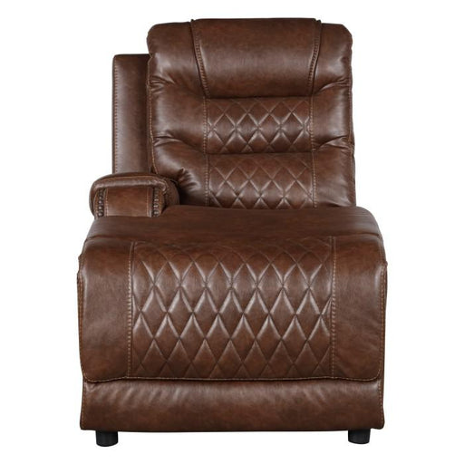 Putnam Power Left Side Reclining Chaise with USB Port in Brown 9405BR-LCPW - U&U Home Budget Furniture (Carteret, NJ)