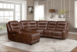 Putnam Power Left Side Reclining Chaise with USB Port in Brown 9405BR-LCPW - U&U Home Budget Furniture (Carteret, NJ)