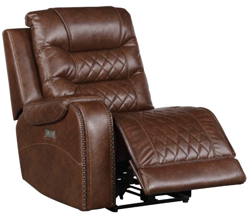 Putnam Power Left Side Reclining Chair with USB Port in Brown 9405BR-LRPW - U&U Home Budget Furniture (Carteret, NJ)