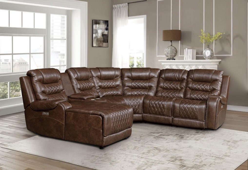 Putnam Armless Chair in Brown 9405BR-AC - U&U Home Budget Furniture (Carteret, NJ)
