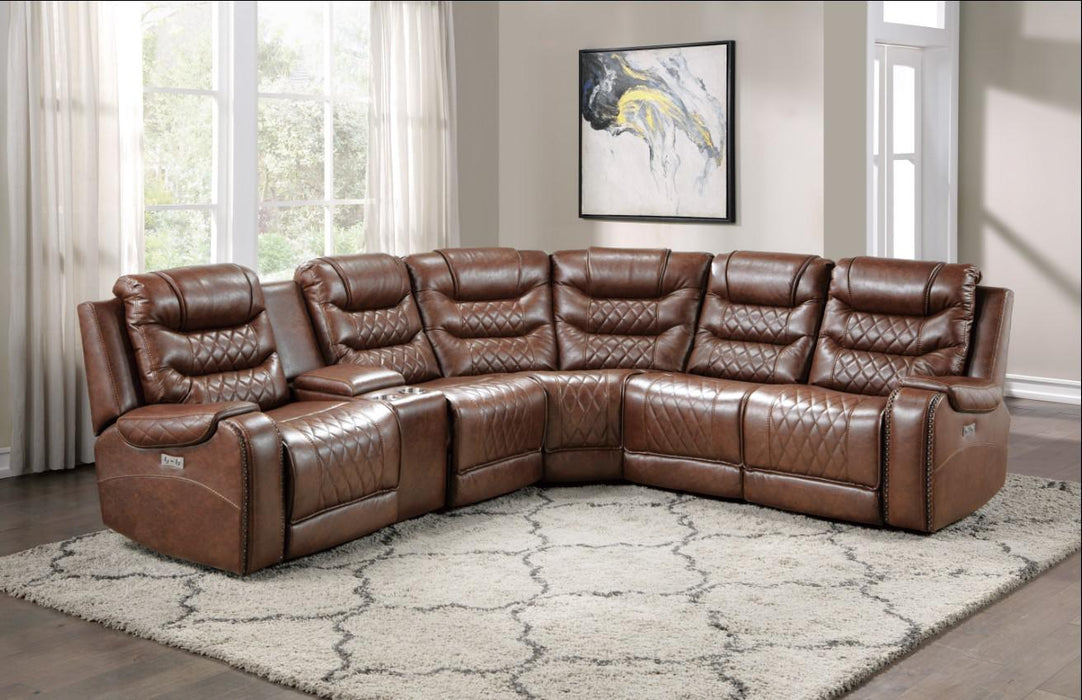 Putnam Armless Chair in Brown 9405BR-AC - U&U Home Budget Furniture (Carteret, NJ)