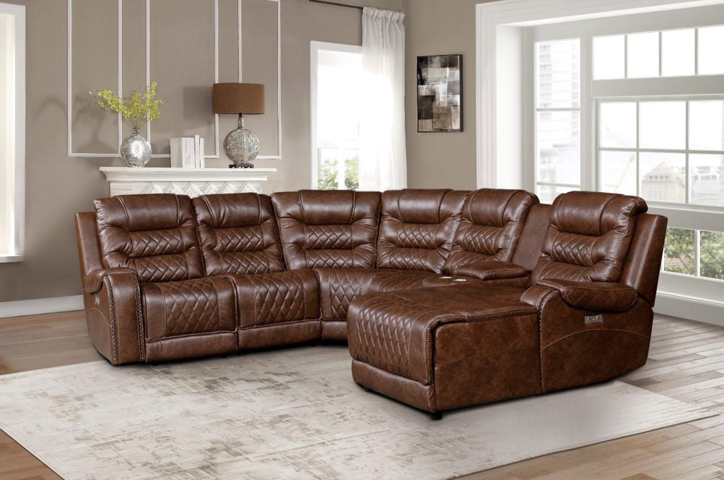 Putnam Armless Chair in Brown 9405BR-AC - U&U Home Budget Furniture (Carteret, NJ)