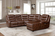 Putnam Armless Chair in Brown 9405BR-AC - U&U Home Budget Furniture (Carteret, NJ)
