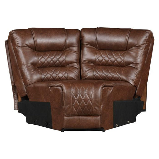 Putnam Corner Seat in Brown 9405BR-CR - U&U Home Budget Furniture (Carteret, NJ)