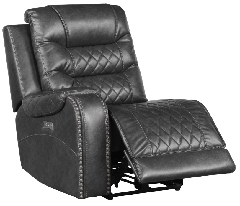 Putnam Power Left Side Reclining Chair with USB Port in Gray 9405GY-LRPW - U&U Home Budget Furniture (Carteret, NJ)