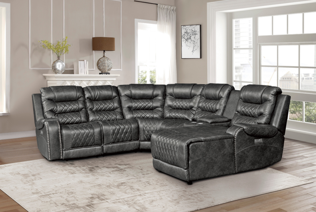 Putnam Power Left Side Reclining Chair with USB Port in Gray 9405GY-LRPW - U&U Home Budget Furniture (Carteret, NJ)