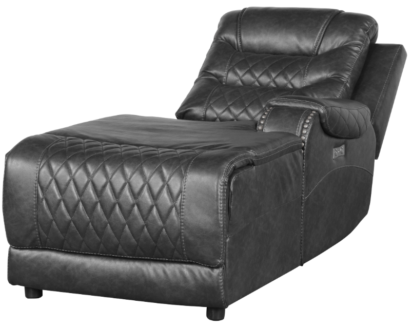 Putnam Power Right Side Reclining Chaise with USB Port in Gray 9405GY-RCPW - U&U Home Budget Furniture (Carteret, NJ)