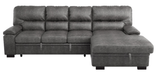 Michigan Sectional with Pull Out Bed and Right Chaise in Dark Gray - U&U Home Budget Furniture (Carteret, NJ)