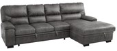 Michigan Sectional with Pull Out Bed and Right Chaise in Dark Gray - U&U Home Budget Furniture (Carteret, NJ)