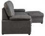 Michigan Sectional with Pull Out Bed and Right Chaise in Dark Gray - U&U Home Budget Furniture (Carteret, NJ)