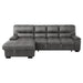 Michigan Sectional with Pull Out Bed and Left Chaise in Dark Gray - U&U Home Budget Furniture (Carteret, NJ)
