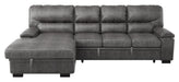Michigan Sectional with Pull Out Bed and Left Chaise in Dark Gray - U&U Home Budget Furniture (Carteret, NJ)