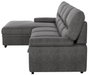 Michigan Sectional with Pull Out Bed and Left Chaise in Dark Gray - U&U Home Budget Furniture (Carteret, NJ)