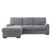 Morelia 2pc Sectional with Pull Out Bed and Left Chaise in Dark Gray - U&U Home Budget Furniture (Carteret, NJ)