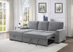 Morelia 2pc Sectional with Pull Out Bed and Left Chaise in Dark Gray - U&U Home Budget Furniture (Carteret, NJ)