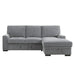 Morelia 2pc Sectional with Pull Out Bed and Right Chaise in Dark Gray - U&U Home Budget Furniture (Carteret, NJ)