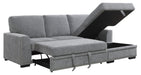 Morelia 2pc Sectional with Pull Out Bed and Right Chaise in Dark Gray - U&U Home Budget Furniture (Carteret, NJ)