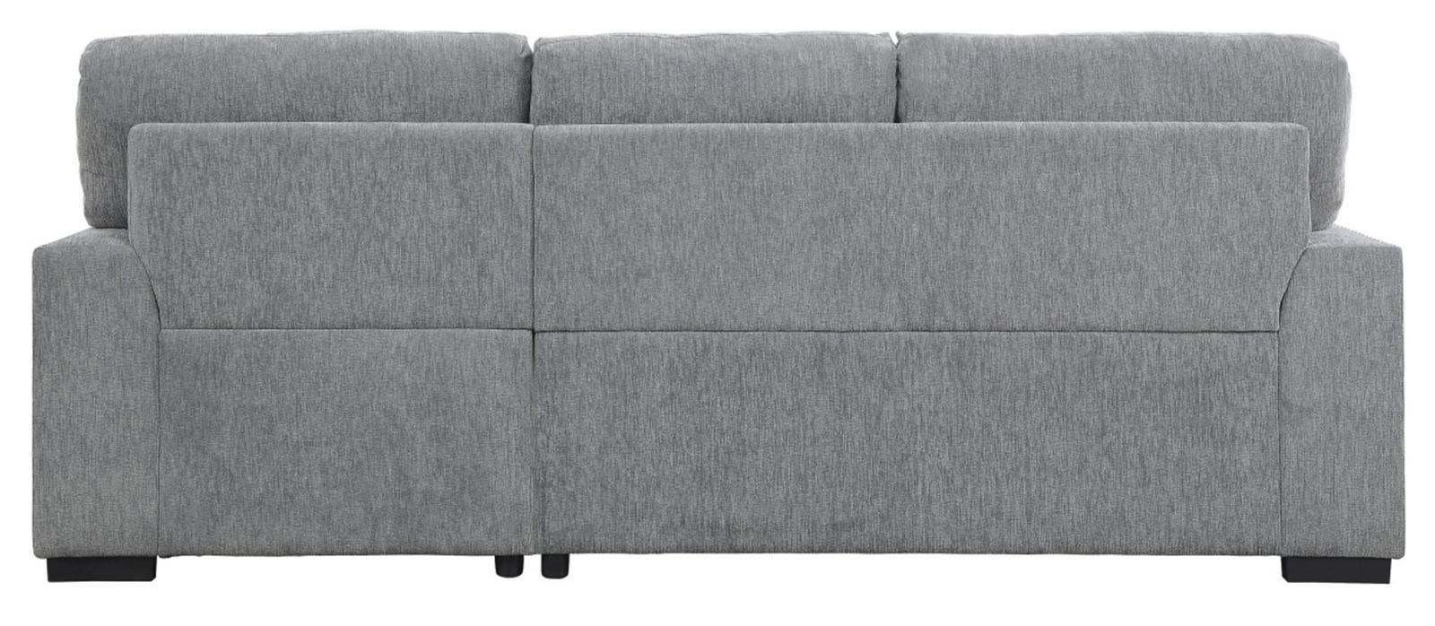 Morelia 2pc Sectional with Pull Out Bed and Right Chaise in Dark Gray - U&U Home Budget Furniture (Carteret, NJ)