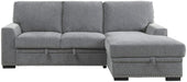 Morelia 2pc Sectional with Pull Out Bed and Right Chaise in Dark Gray - U&U Home Budget Furniture (Carteret, NJ)