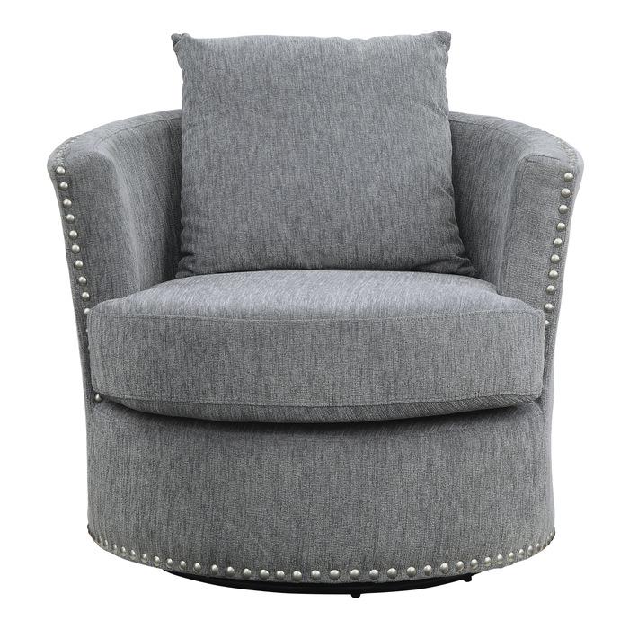 Morelia Swivel Chair in Dark Gray 9468DG-1 - U&U Home Budget Furniture (Carteret, NJ)