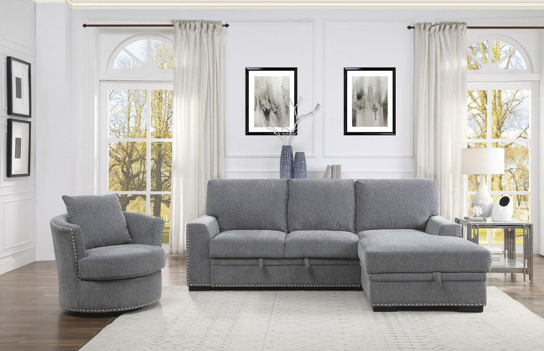 Morelia Swivel Chair in Dark Gray 9468DG-1 - U&U Home Budget Furniture (Carteret, NJ)