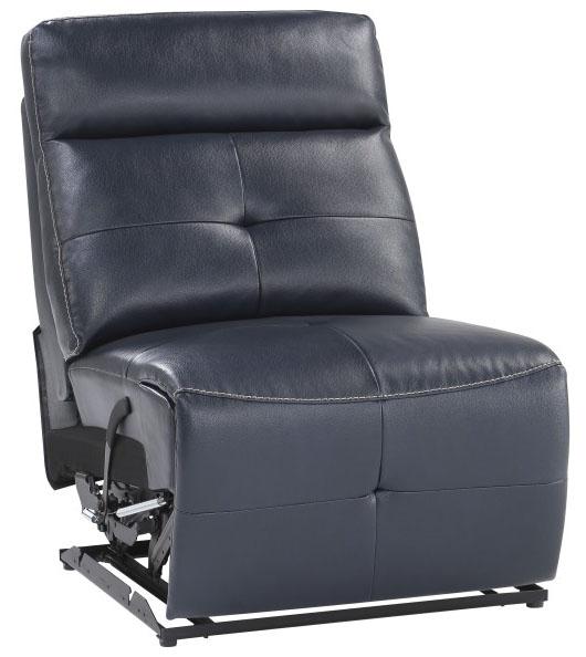 Avenue Armless Reclining Chair in Navy 9469NVB-AR - U&U Home Budget Furniture (Carteret, NJ)