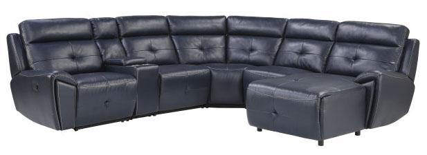 Avenue Armless Reclining Chair in Navy 9469NVB-AR - U&U Home Budget Furniture (Carteret, NJ)