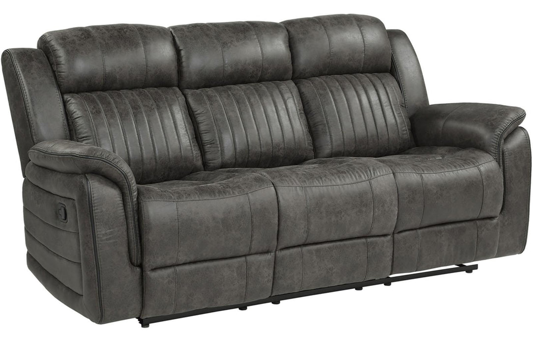 Centeroak Double Reclining Sofa in Gray 9479BRG-3 - U&U Home Budget Furniture (Carteret, NJ)