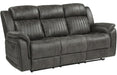Centeroak Double Reclining Sofa in Gray 9479BRG-3 - U&U Home Budget Furniture (Carteret, NJ)