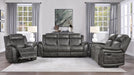 Centeroak Double Reclining Sofa in Gray 9479BRG-3 - U&U Home Budget Furniture (Carteret, NJ)