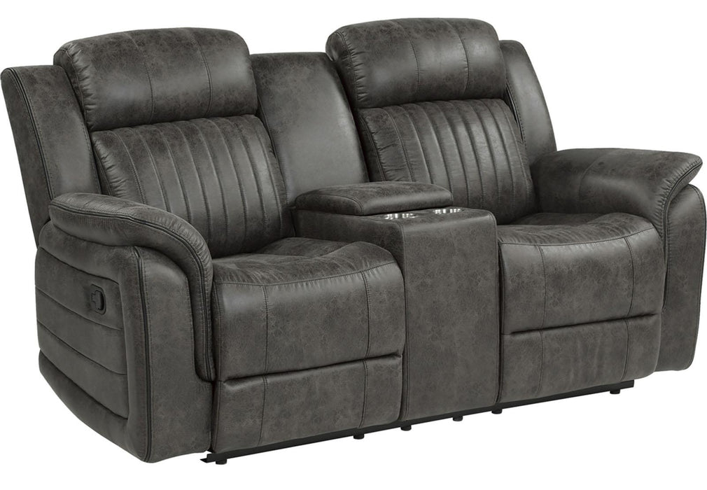 Centeroak Double Reclining Loveseat in Gray 9479BRG-2 - U&U Home Budget Furniture (Carteret, NJ)