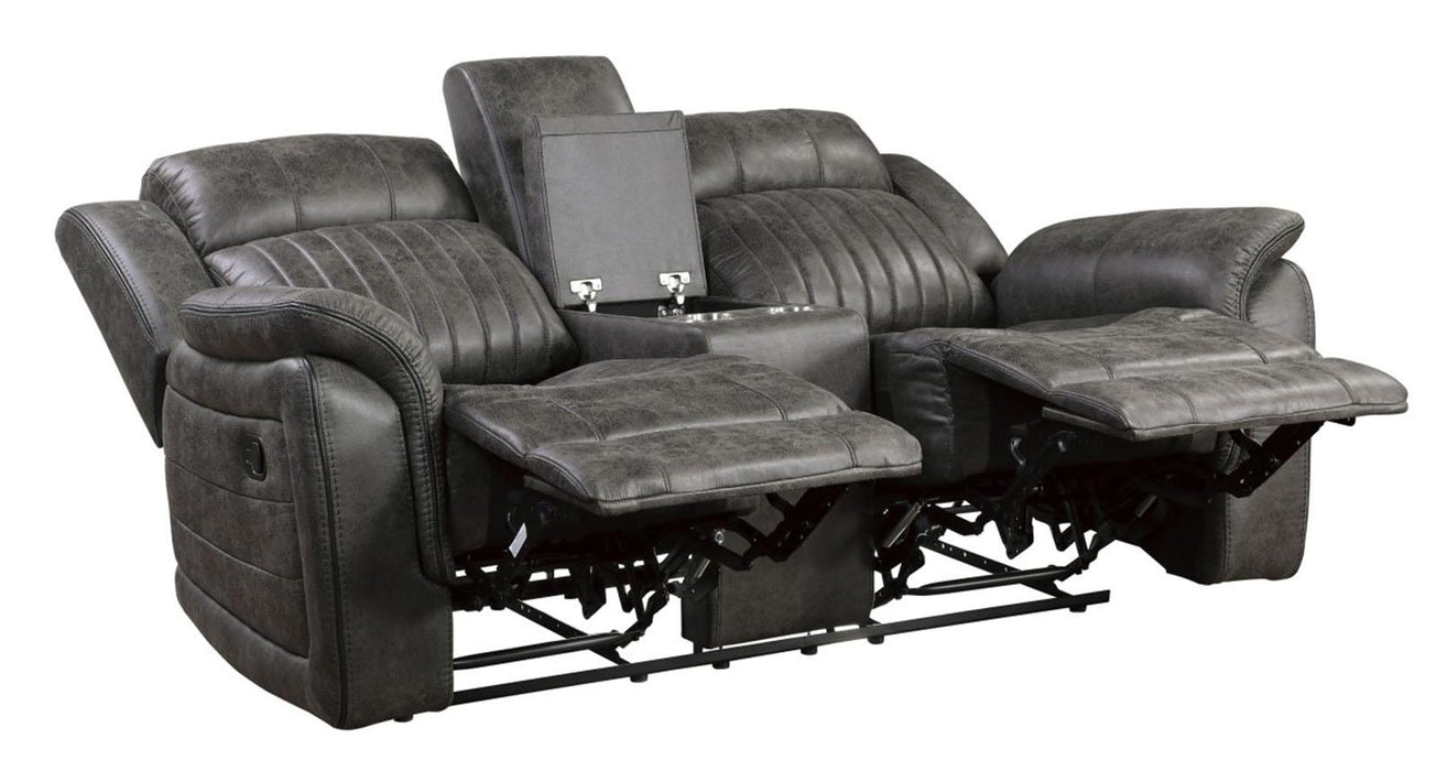 Centeroak Double Reclining Loveseat in Gray 9479BRG-2 - U&U Home Budget Furniture (Carteret, NJ)