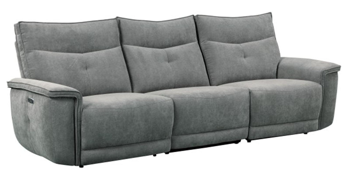 Tesoro Power Double Reclining Sofa w/ Power Headrests in Dark Gray - U&U Home Budget Furniture (Carteret, NJ)