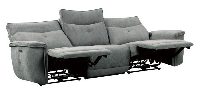 Tesoro Power Double Reclining Sofa w/ Power Headrests in Dark Gray - U&U Home Budget Furniture (Carteret, NJ)