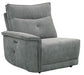 Tesoro Power Double Reclining Sofa w/ Power Headrests in Dark Gray - U&U Home Budget Furniture (Carteret, NJ)