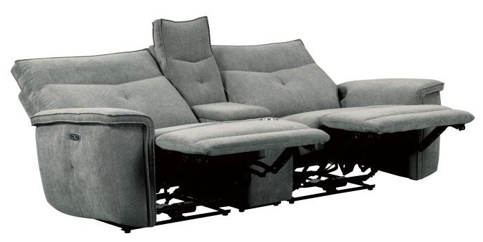 Tesoro Power Double Reclining Loveseat in Dark Gray - U&U Home Budget Furniture (Carteret, NJ)
