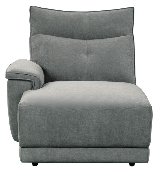 Tesoro Left Side Chaise in Dark Gray 9509DG-5L - U&U Home Budget Furniture (Carteret, NJ)