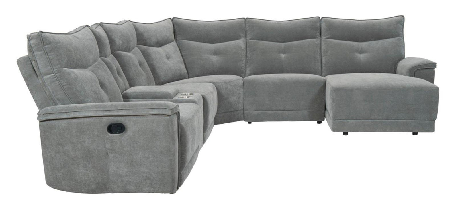Tesoro Right Side Chaise in Dark Gray 9509DG-5R - U&U Home Budget Furniture (Carteret, NJ)