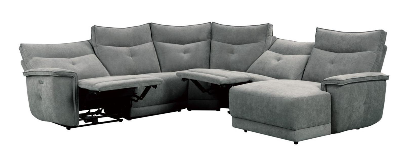 Tesoro Right Side Chaise in Dark Gray 9509DG-5R - U&U Home Budget Furniture (Carteret, NJ)