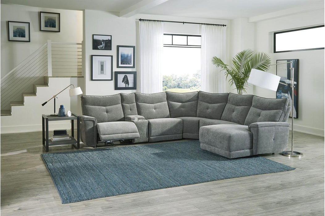 Tesoro Right Side Chaise in Dark Gray 9509DG-5R - U&U Home Budget Furniture (Carteret, NJ)