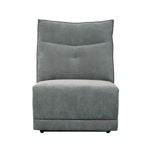 Tesoro Armless Reclining Chair in Dark Gray 9509DG-AR - U&U Home Budget Furniture (Carteret, NJ)